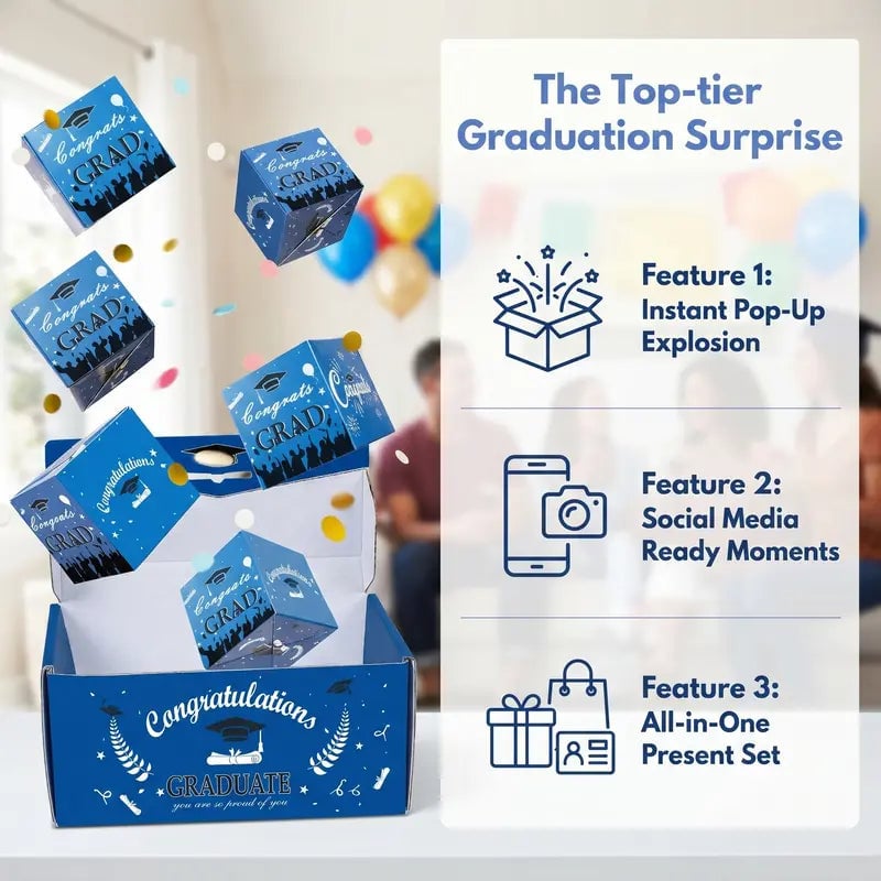 🎓 2026 Grad Surprise Exploding Money Box – Pop-Up Gift Set