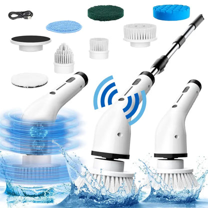 🚿✨ Cordless Power Scrubber – Extendable Handle, Long Battery Life, for Bathroom & Kitchen