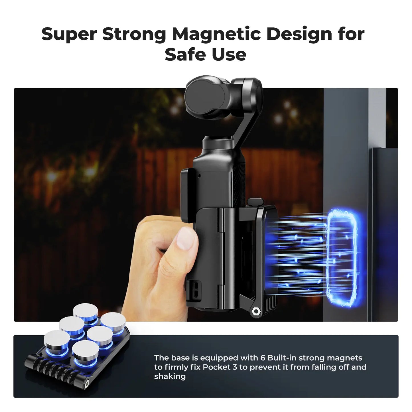 📷🧲 Adjustable Magnetic Mount for DJI Osmo Pocket 3 – Desktop Stand + Multi-Function Adapter
