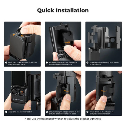 📷🧲 Adjustable Magnetic Mount for DJI Osmo Pocket 3 – Desktop Stand + Multi-Function Adapter
