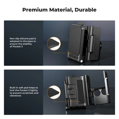 📷🧲 Adjustable Magnetic Mount for DJI Osmo Pocket 3 – Desktop Stand + Multi-Function Adapter