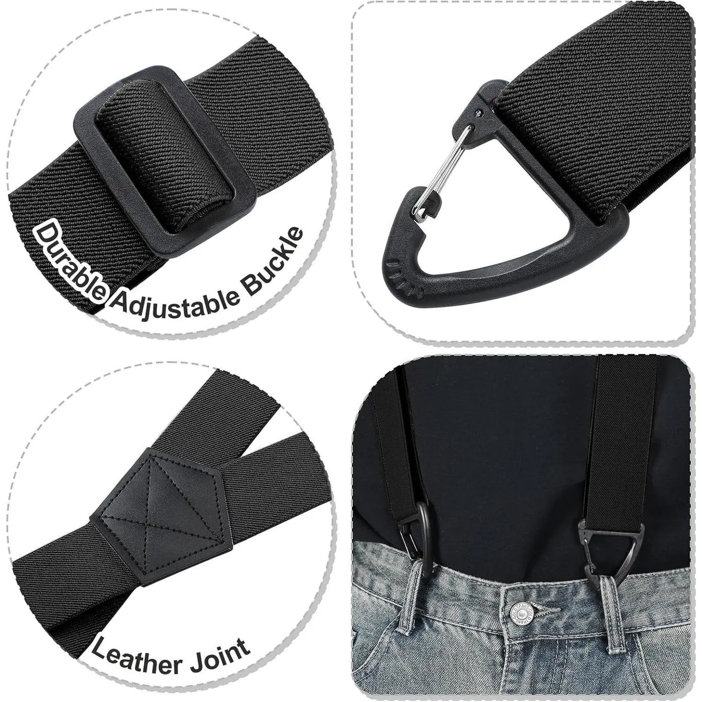 👕 X-Back Hidden Suspenders 1.5" – Heavy Duty Work, Under Clothing, Unisex