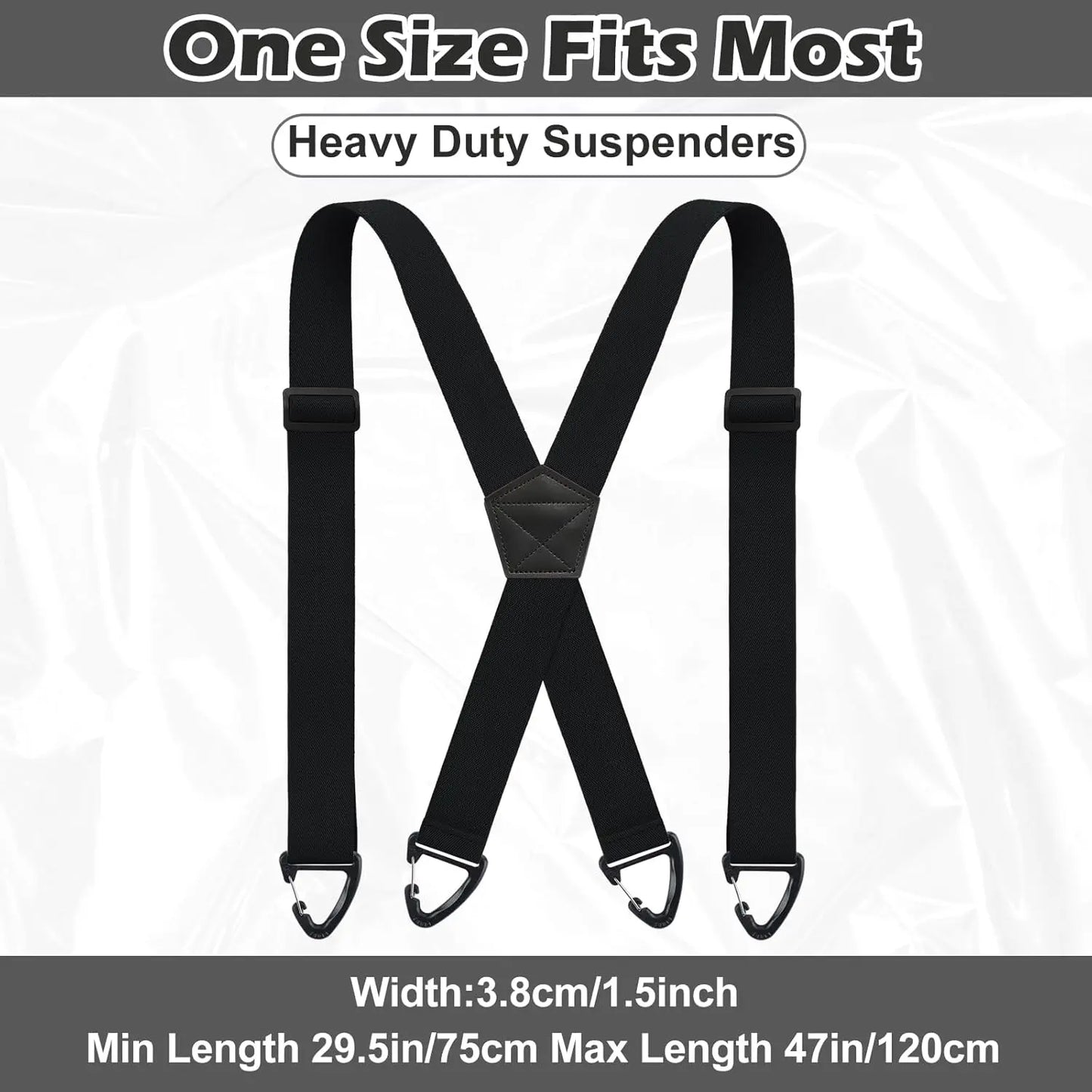 👕 X-Back Hidden Suspenders 1.5" – Heavy Duty Work, Under Clothing, Unisex