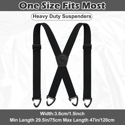 👕 X-Back Hidden Suspenders 1.5" – Heavy Duty Work, Under Clothing, Unisex
