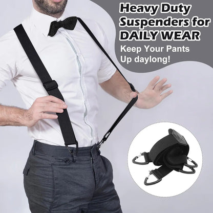 👕 X-Back Hidden Suspenders 1.5" – Heavy Duty Work, Under Clothing, Unisex