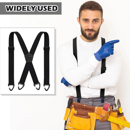 👕 X-Back Hidden Suspenders 1.5" – Heavy Duty Work, Under Clothing, Unisex