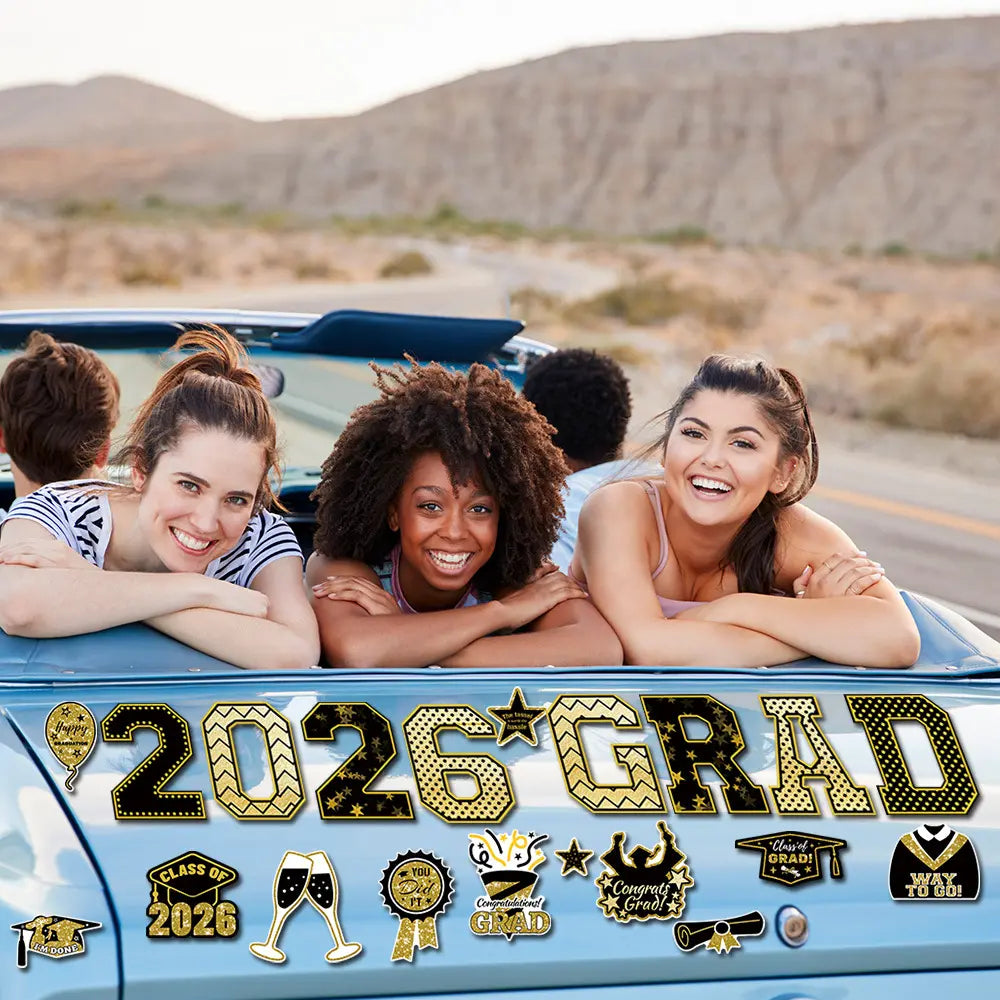 🎓 PSLEE 20Pcs Graduation Magnets 2026 – Congrats Grad Cap, for Cruise Door/Car/Fridge