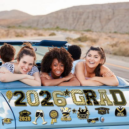 🎓 PSLEE 20Pcs Graduation Magnets 2026 – Congrats Grad Cap, for Cruise Door/Car/Fridge