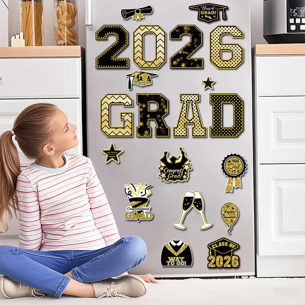 🎓 PSLEE 20Pcs Graduation Magnets 2026 – Congrats Grad Cap, for Cruise Door/Car/Fridge