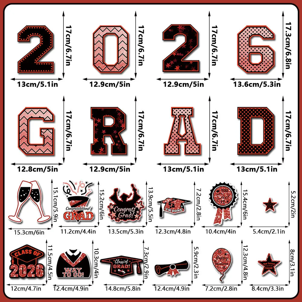 🎓 PSLEE 20Pcs Graduation Magnets 2026 – Congrats Grad Cap, for Cruise Door/Car/Fridge