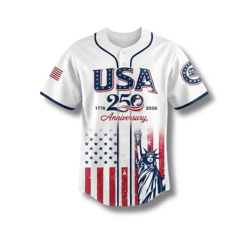 ⚾ USA 250th Baseball Jersey – Statue of Liberty & 1776–2026 Print, 4th of July Unisex