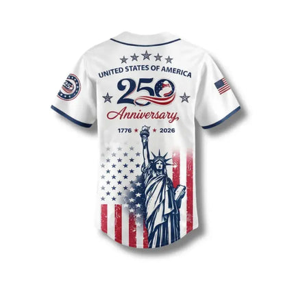 ⚾ USA 250th Baseball Jersey – Statue of Liberty & 1776–2026 Print, 4th of July Unisex