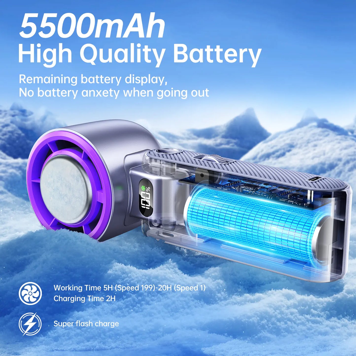 🧊 199-Speed Portable Fan – High Speed, Foldable, Summer Must-Have