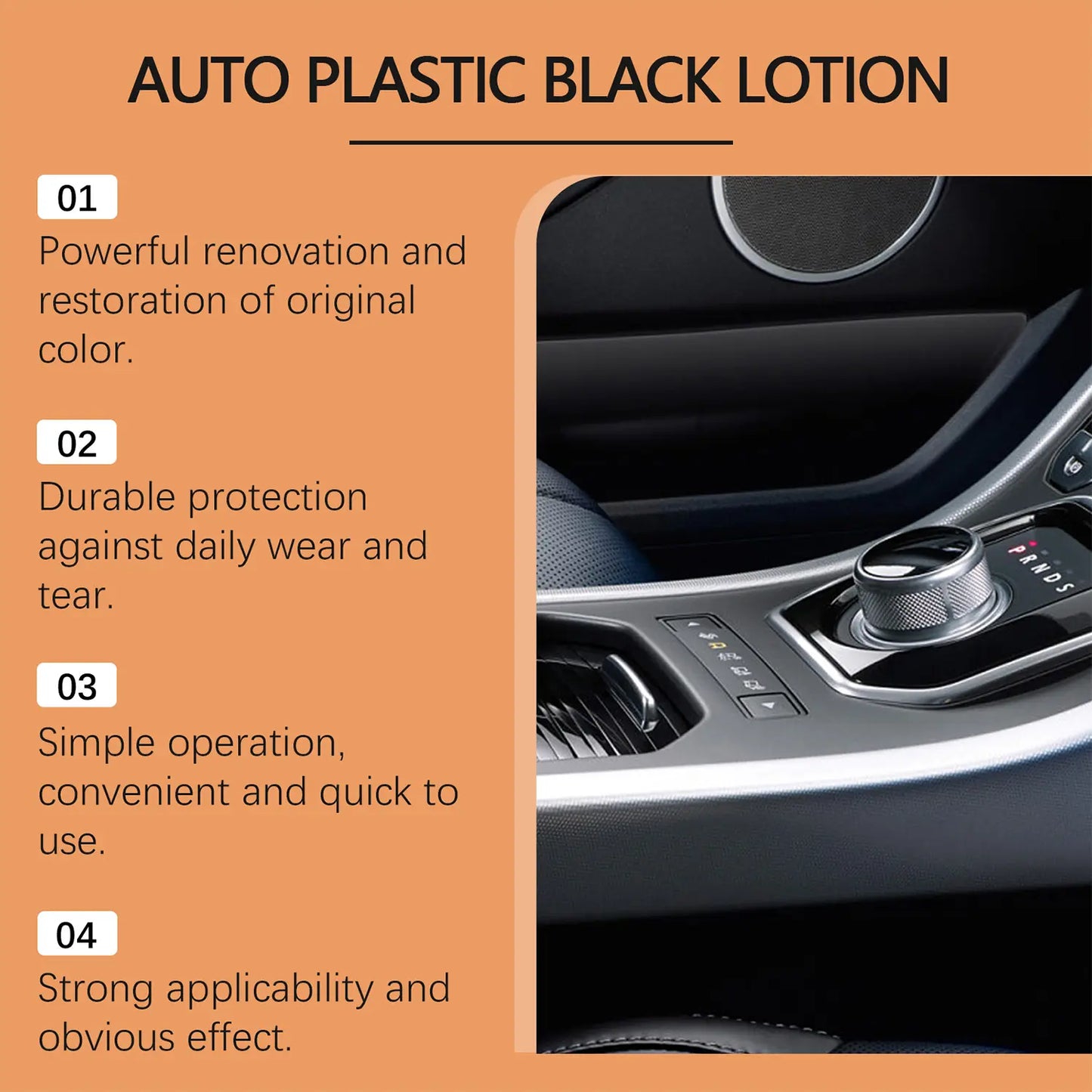 🔧 Car Plastic Restorer Kit – Revive Faded Trim, Rubber & Vinyl, Includes Applicator Pad