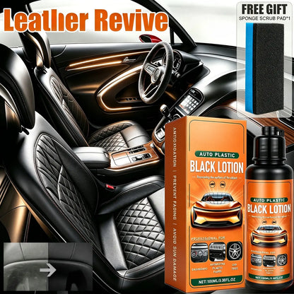 🔧 Car Plastic Restorer Kit – Revive Faded Trim, Rubber & Vinyl, Includes Applicator Pad