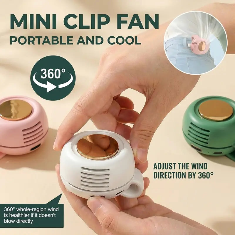 Mini Bladeless Fan. Portable, rechargeable, and silent