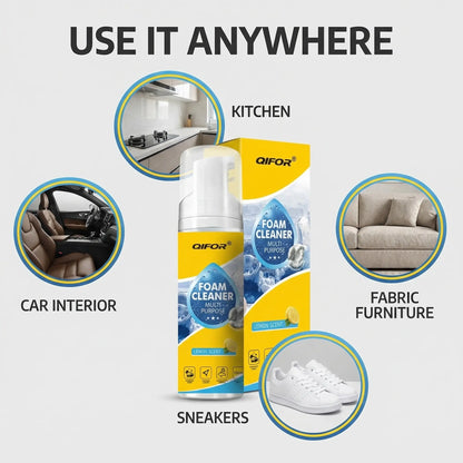 💨 Stop Scrubbing! QIFOR Pro Foam Cleaner – Deep Stain Removal for Car Interior & Home Furniture