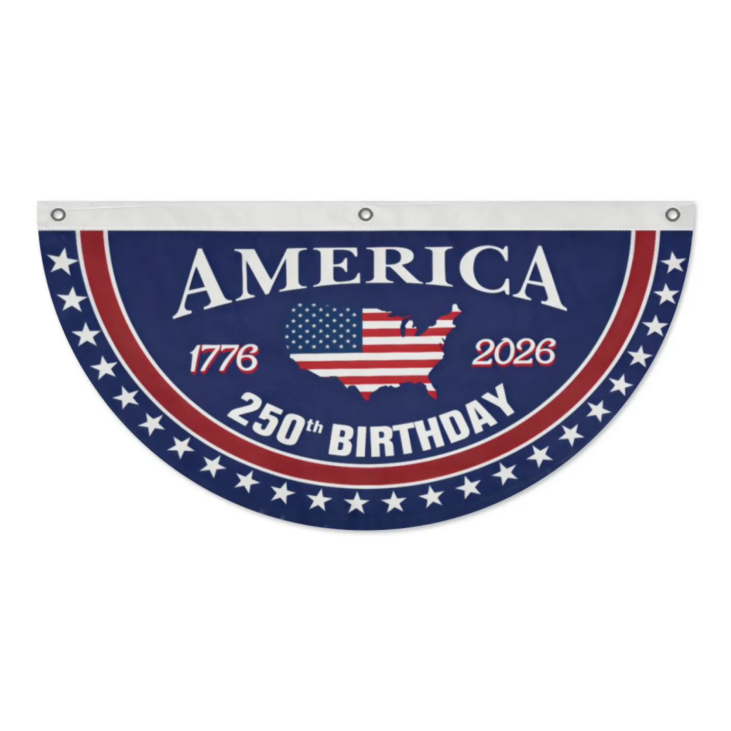🇺🇸🎉 America 250th Birthday Semicircular Flag Banner – 1776–2026 Patriotic Bunting, 4th of July Porch Decor