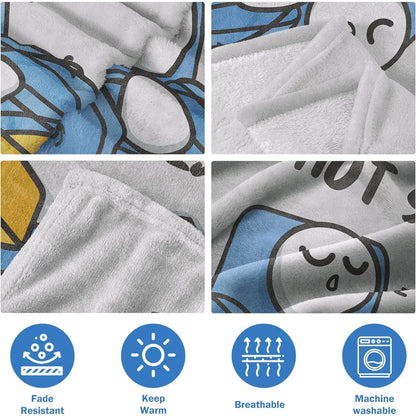 😂🛋️ “Dad Is Not Sleeping” Flannel Blanket – Funny Father's Day Gift for Dad/Husband, Super Soft Throw