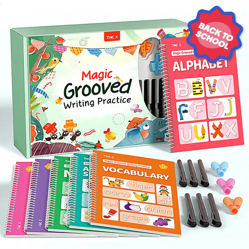 📚 TIMETOME Reusable Grooved Handwriting Workbook Set