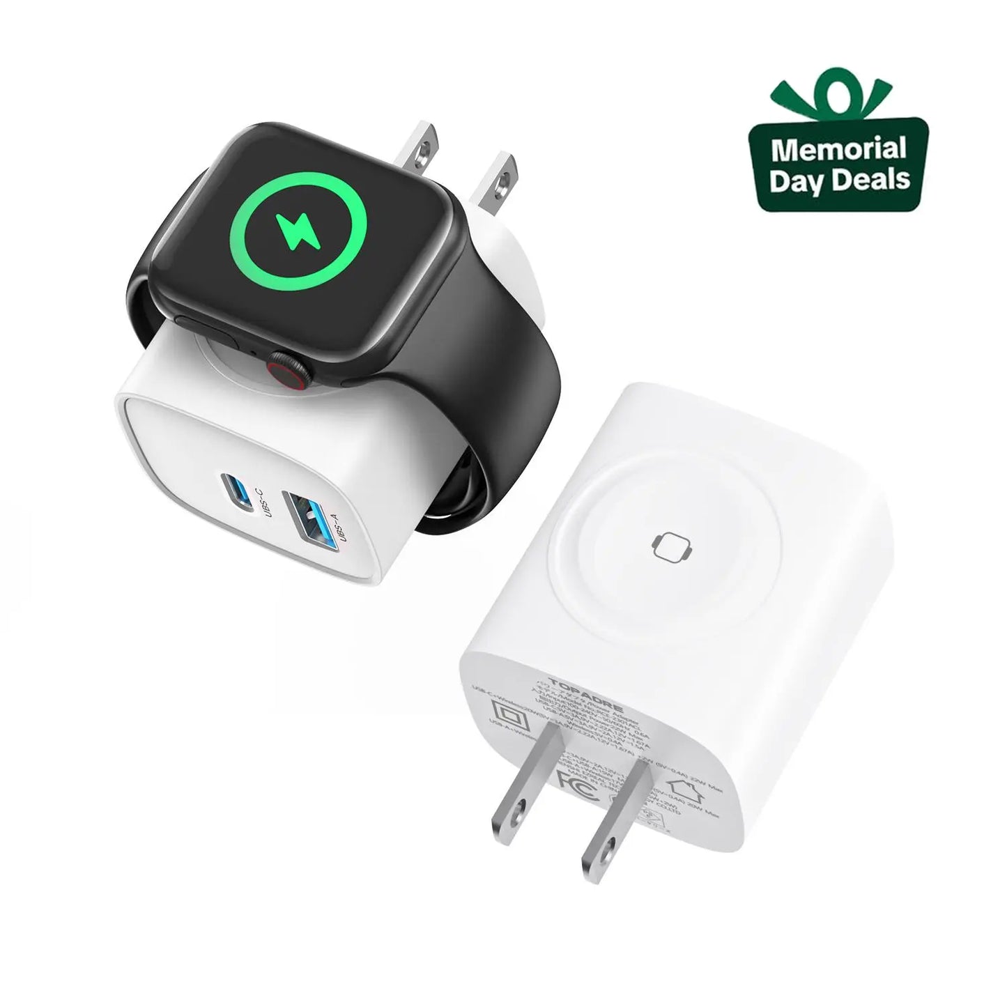 📱 TOPADRE 3-in-1 Magnetic Wireless Charger –⚡20W PD USB-C Block + Cable, for iPhone & iWatch