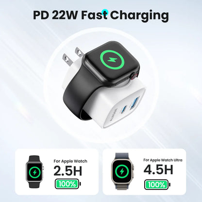 📱 TOPADRE 3-in-1 Magnetic Wireless Charger –⚡20W PD USB-C Block + Cable, for iPhone & iWatch