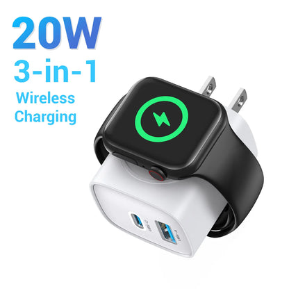 📱 TOPADRE 3-in-1 Magnetic Wireless Charger –⚡20W PD USB-C Block + Cable, for iPhone & iWatch