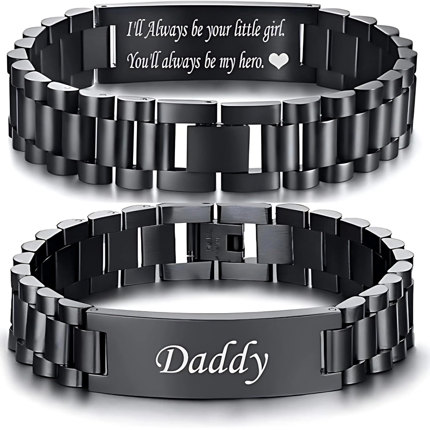 ⌚Masculine Watch Band Link Bracelet –🎁  Personalized Jewelry Gift for Dad, Husband, Boyfriend
