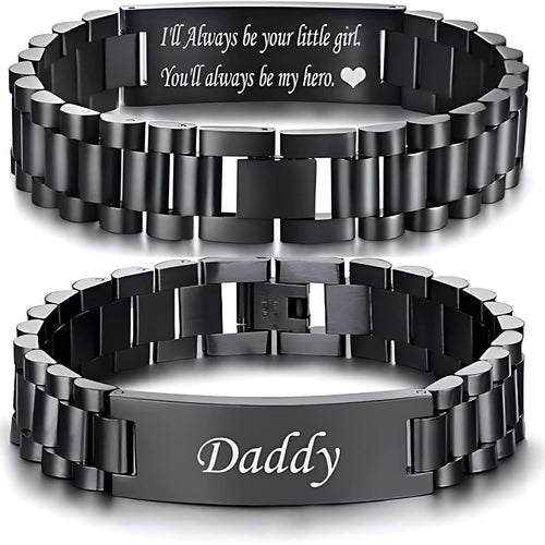 ⌚Masculine Watch Band Link Bracelet –🎁  Personalized Jewelry Gift for Dad, Husband, Boyfriend