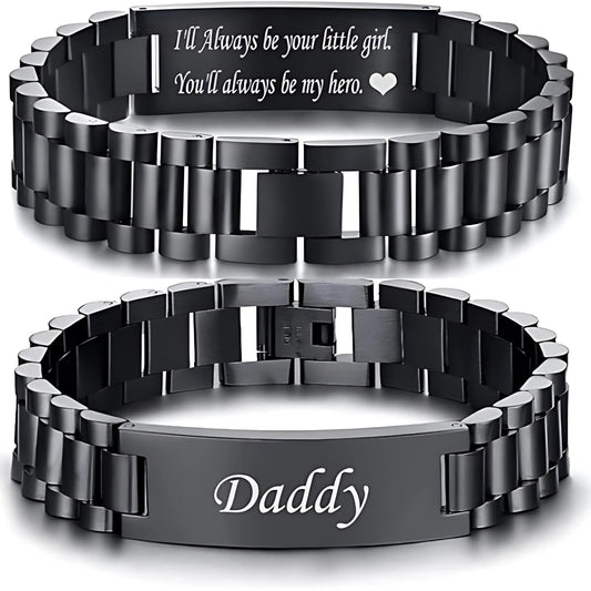 ⌚Masculine Watch Band Link Bracelet –🎁  Personalized Jewelry Gift for Dad, Husband, Boyfriend