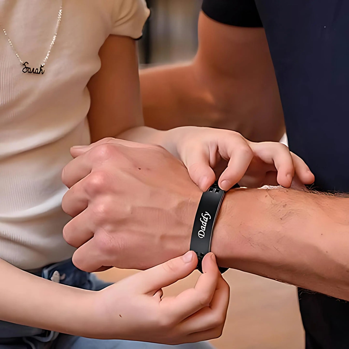 ⌚Masculine Watch Band Link Bracelet –🎁  Personalized Jewelry Gift for Dad, Husband, Boyfriend