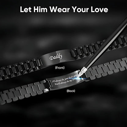 ⌚Masculine Watch Band Link Bracelet –🎁  Personalized Jewelry Gift for Dad, Husband, Boyfriend