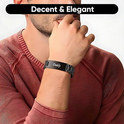 ⌚Masculine Watch Band Link Bracelet –🎁  Personalized Jewelry Gift for Dad, Husband, Boyfriend