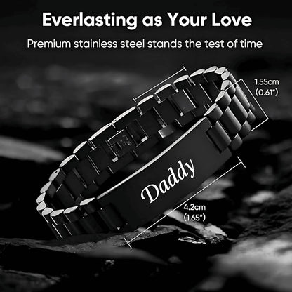 ⌚Masculine Watch Band Link Bracelet –🎁  Personalized Jewelry Gift for Dad, Husband, Boyfriend