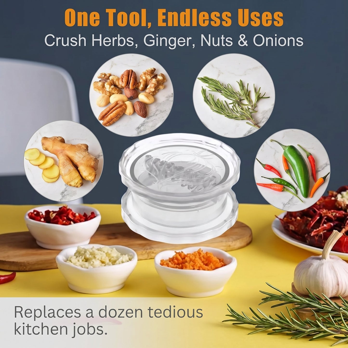 Manual Garlic Twister & Masher, Multi-Functional Mincer