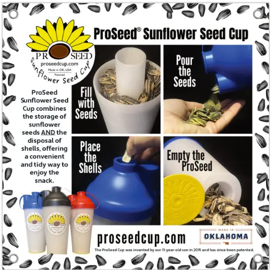🌻🥜 ProSeed Sunflower Seed Snack Cup – Reusable Seed & Shell Holder, BPA-Free, Portable, Dishwasher Safe, Made in USA
