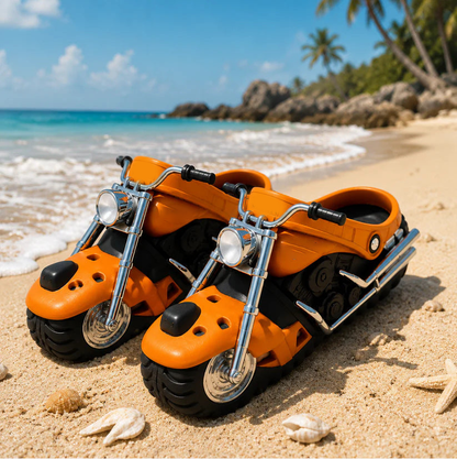 🏍️Retro motorcycle travel slippers