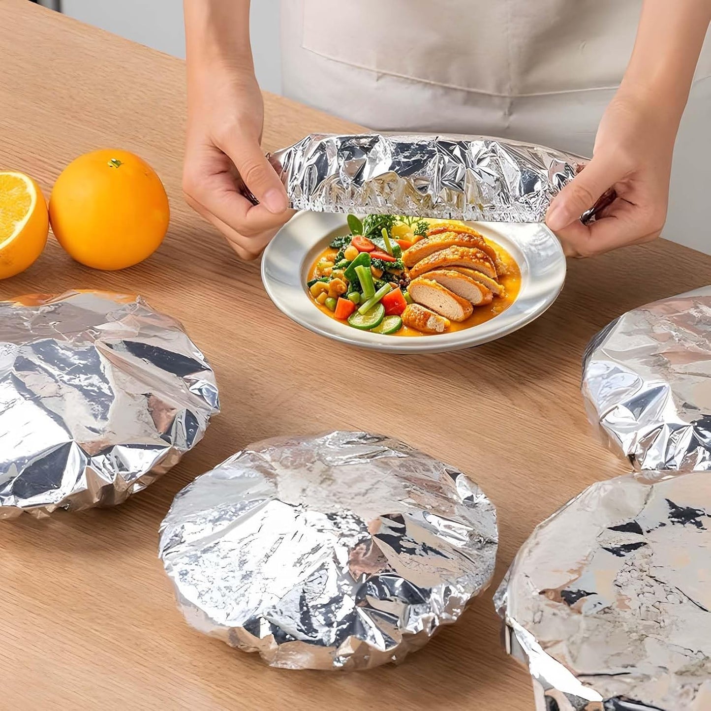 food container aluminum foil heat-retaining cover