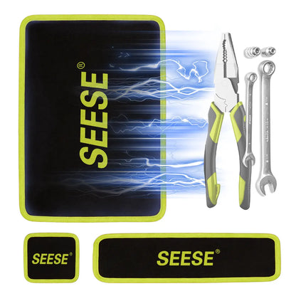 【FathersDayGift🎁】SEESE 3PCS Heavy-Duty Magnetic Tool Mats - Flexible Non-Slip PVC Organizer for Garage & Auto Repair
