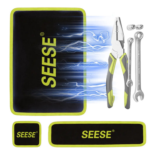 【FathersDayGift🎁】SEESE 3PCS Heavy-Duty Magnetic Tool Mats - Flexible Non-Slip PVC Organizer for Garage & Auto Repair