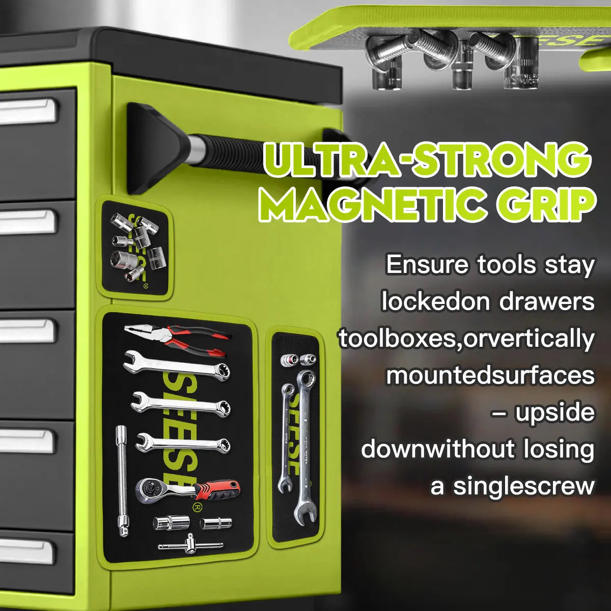 【FathersDayGift🎁】SEESE 3PCS Heavy-Duty Magnetic Tool Mats - Flexible Non-Slip PVC Organizer for Garage & Auto Repair