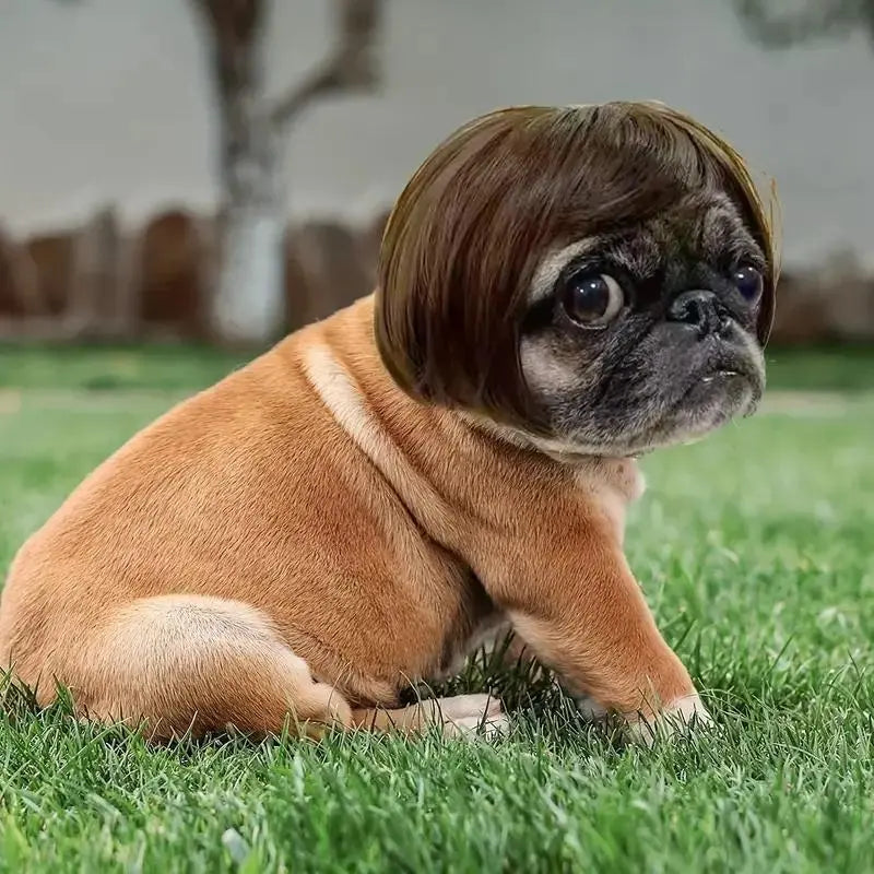 🐶🐱 Funny Pet Wig Headband, Cute Short Hair Accessories for Dogs & Cats 💝 Valentine's Gift