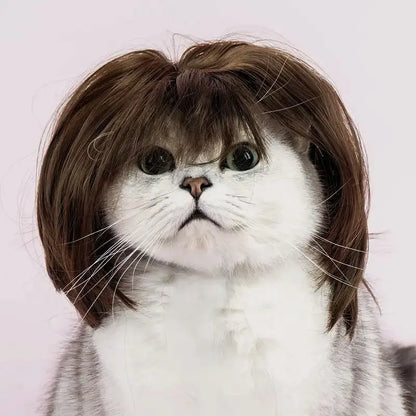 🐶🐱 Funny Pet Wig Headband, Cute Short Hair Accessories for Dogs & Cats 💝 Valentine's Gift