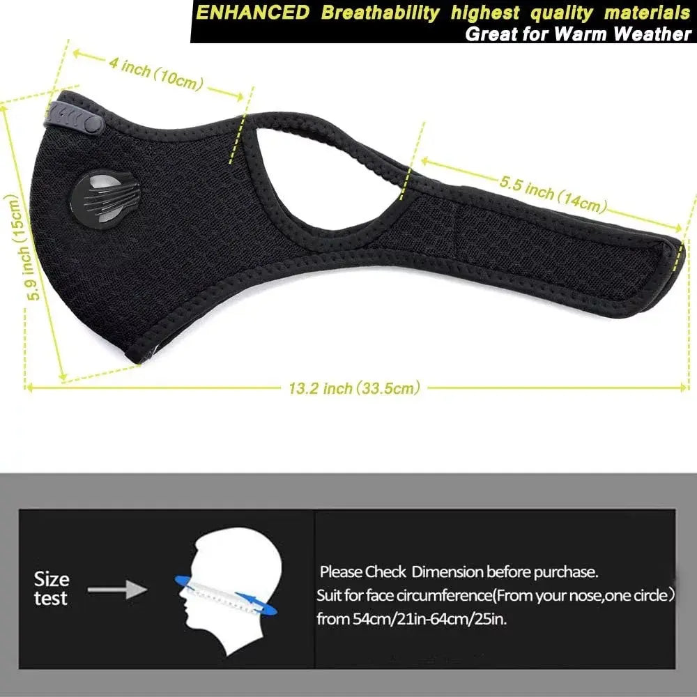 🌬️ Breathable Carbon Filter Mask ✨ Detachable & Adjustable for Sports, Gardening