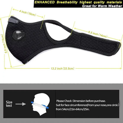 🌬️ Breathable Carbon Filter Mask ✨ Detachable & Adjustable for Sports, Gardening