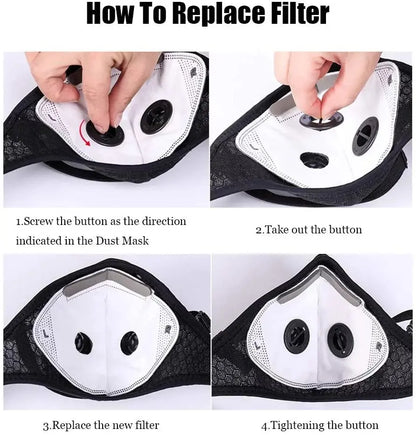 🌬️ Breathable Carbon Filter Mask ✨ Detachable & Adjustable for Sports, Gardening