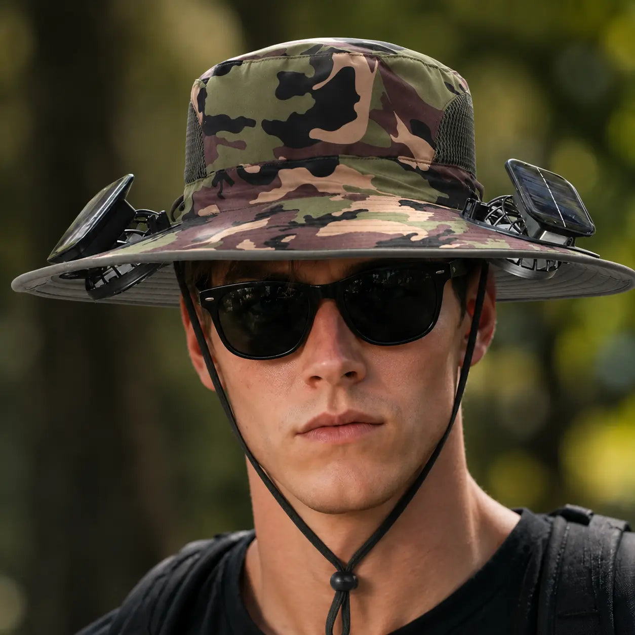 New Solar-Powered Outdoor Cooling Fan Hat — Unisex Solar Fan Sun Hat, Rechargeable Cooling Bucket Hat with Water Resistance for Watching Games, Golf Matches & Outdoor Sports