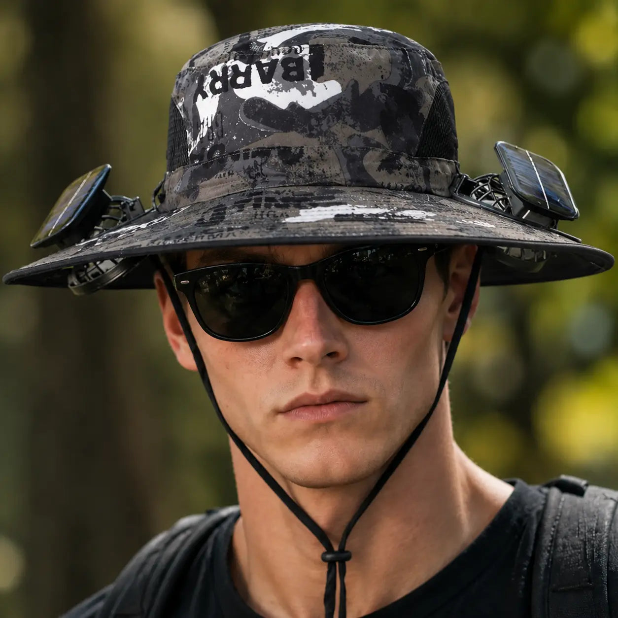 New Solar-Powered Outdoor Cooling Fan Hat — Unisex Solar Fan Sun Hat, Rechargeable Cooling Bucket Hat with Water Resistance for Watching Games, Golf Matches & Outdoor Sports