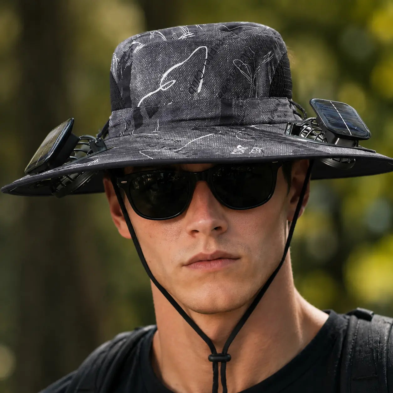 New Solar-Powered Outdoor Cooling Fan Hat — Unisex Solar Fan Sun Hat, Rechargeable Cooling Bucket Hat with Water Resistance for Watching Games, Golf Matches & Outdoor Sports