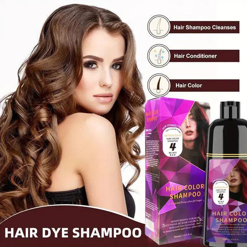 🧴3-in-1 Hair Dye Shampoo | Plant-Based, Long Lasting & Nourishing